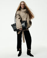 Croc-Effect Tote Gondola Bag