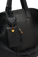 Heart Charm Black with Amber