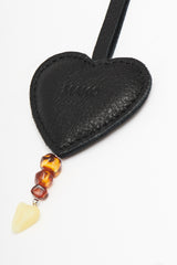 Heart Charm Black with Amber PERSONALIZED