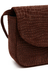 Croc-Efect Suede Mini Gondola Bag