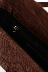 Croc-Efect Suede Mini Gondola Bag