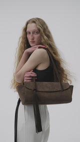 Elongé Gondola Suede Bag with Tassels